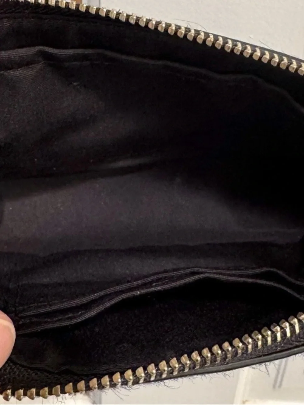 Coach Black Calfskin Wristlet with Gold Chain Strap - Picture 6 of 7
